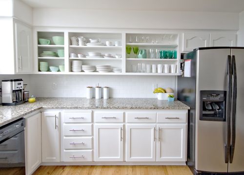 replace kitchen cabinets with open shelving