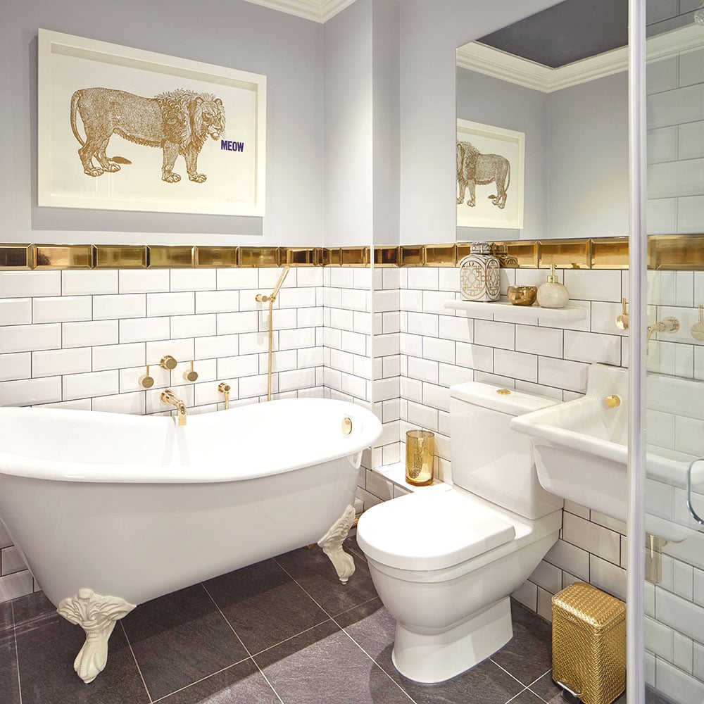 Bathroom Design Inspiration - Brass Accents Add A Glamorous Metallic Touch