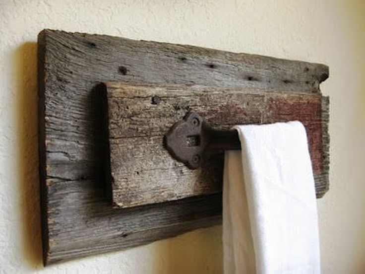 Reclaimed wood towel holder