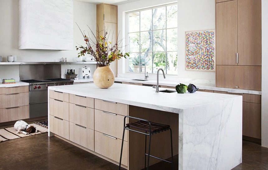 8 of Our Favourite Kitchen Island Design Ideas - Waterfall Countertops