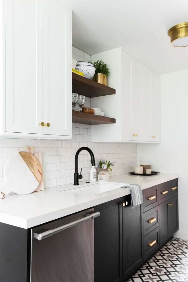 Create More Kitchen Storage: Install Open Shelving Above The Sink