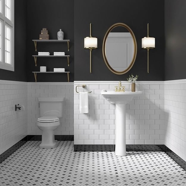 Liven Up Your Home With These Bathroom Colours - What Color Goes With A Black And White Bathroom