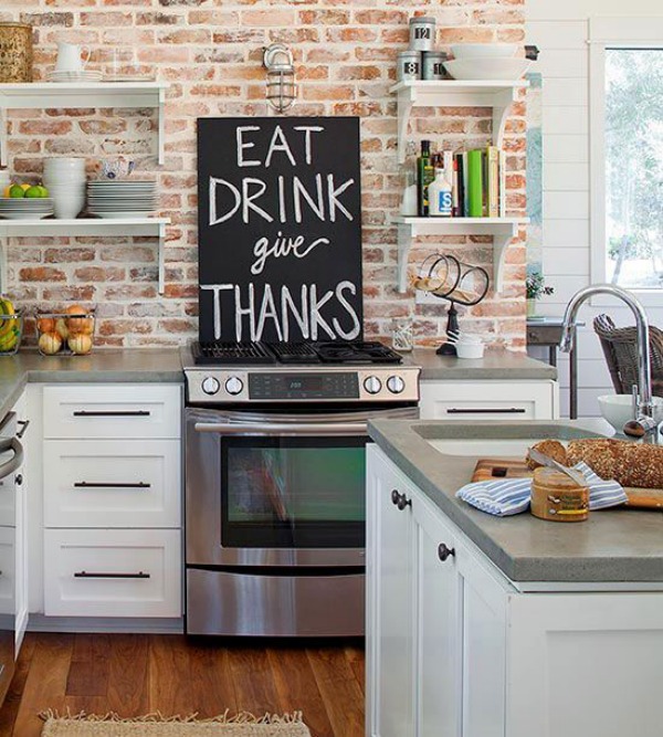 6 Unique Kitchen Backsplash Ideas That Provide Protection - Brick Backsplash