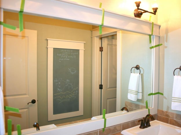 How to Create a DIY Mirror Frame for Your Bathroom - Combine the mirror frame