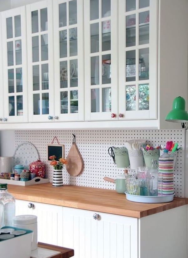 6 Unique Kitchen Backsplash Ideas That Provide Protection - Pegboard Backsplash